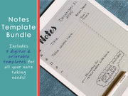 Notes Template Bundle